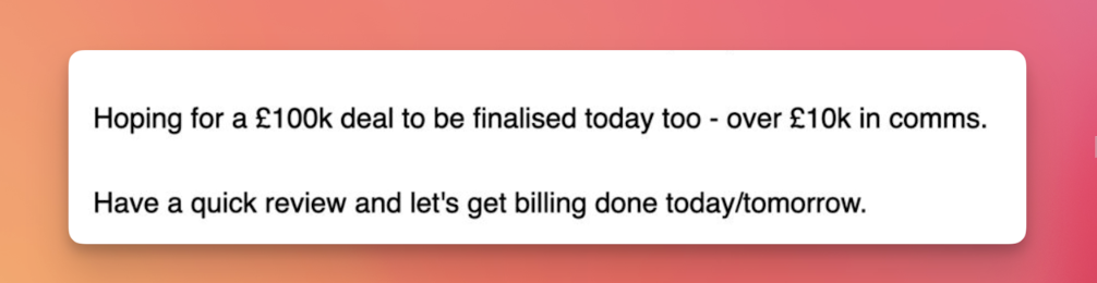 £10k commission from one lead